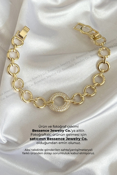 Bessence Jewelry Co Xuping 14K Gold Kaplama Oval Form Taşlı VIP Çelik Bilekli...