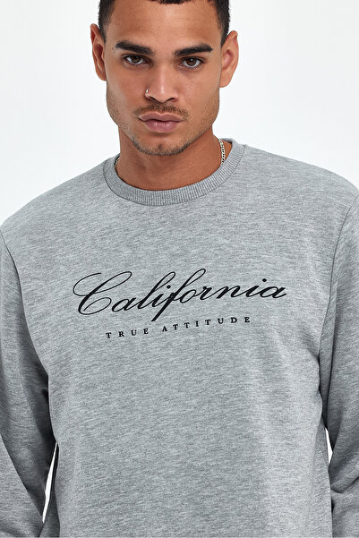 Superlife Men's Crew Neck Comfortable Fit 3 Thread Thick California Printed Sweatshirt spr24sw28