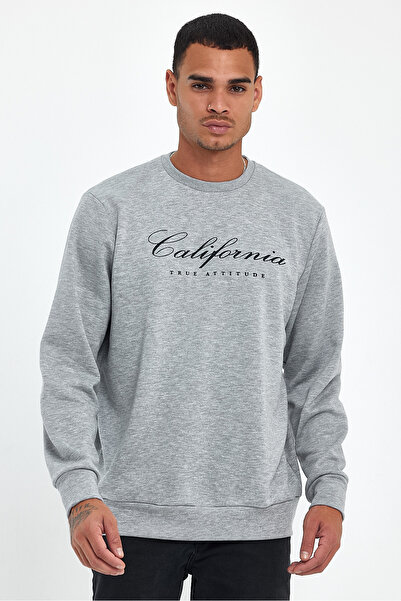 Superlife Men's Crew Neck Comfortable Fit 3 Thread Thick California Printed Sweatshirt spr24sw28