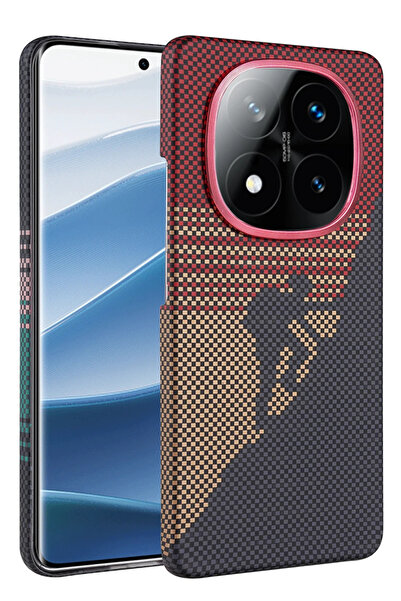 Nezih Case غطاء أنيق ولامع وصلب بتصميم ألياف الكربون متوافق مع ريدمي نوت 14 برو 4G-5G