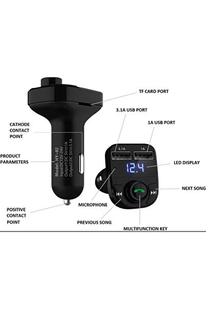 X8 Modulator automat Bluetooth 2xUsb 3.1A și voltmetru,
