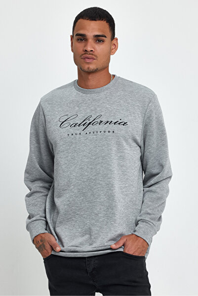 Superlife Men's Crew Neck Comfortable Fit 3 Thread Thick California Printed Sweatshirt spr24sw28