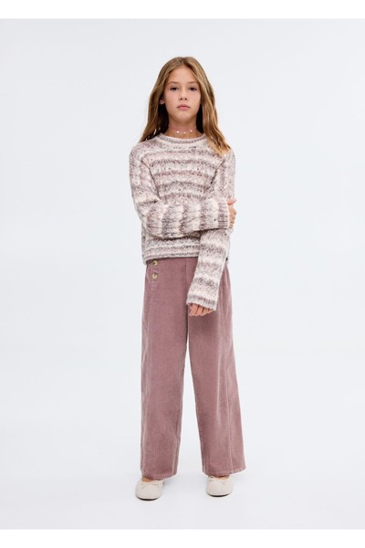 MANGO Kids Kadife pamuklu pantolon