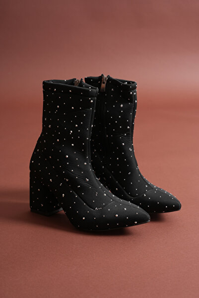 Holy Heel Cizme de damă Astrella Black Stone, până la gleznă