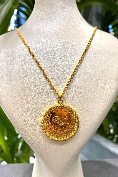 Altınaşkı Dorika Toplu Tuğra Baskılı Altın Kolye