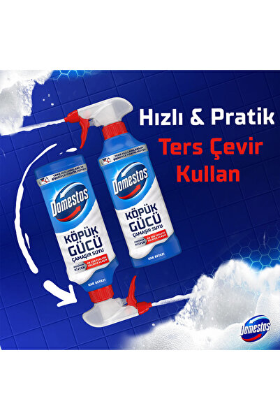 Domestos Yoğun Kıvamlı Çamaşır Suyu Dağ Esintisi 750 ml x3 + Köpük Gücü Köpük Çamaşır Suyu