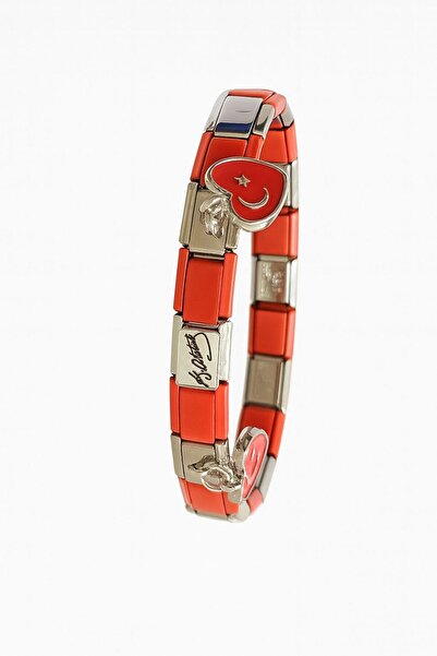 SEO JEWELRY Italian Charm Bracelet with Turkish Flag and Mustafa Kemal Ataturk Signature with Heart