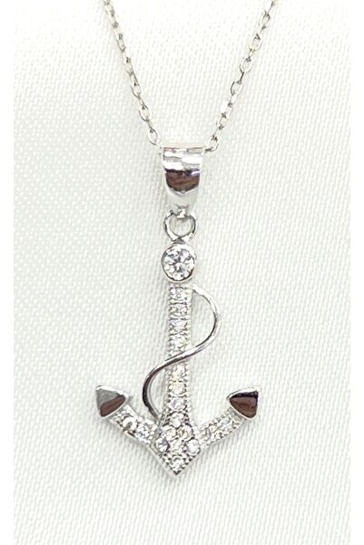 ASİL SİLVER ONLİNE Forse Zincir Hediyeli 925 Ayar Zirkon Taşlı Gümüş Çapa Kol...