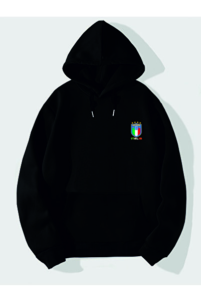 HOFFNUNG سويت شيرت كبير الحجم مطبوع عليه ITALIA للجنسين