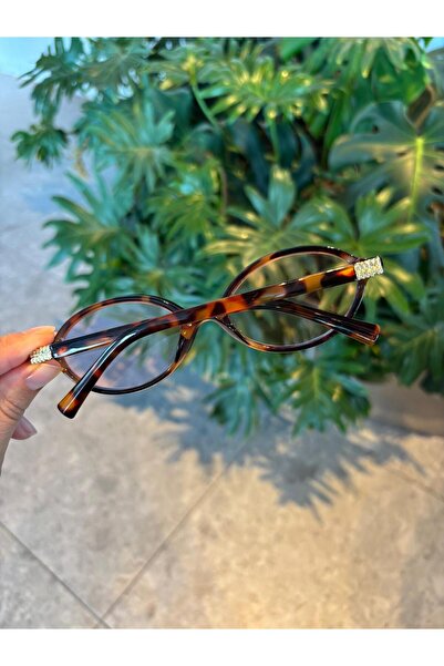 funeyes Miux Leopard Frame Pink Glass with Metal Accessories Ital Product Bone Frame Vip Product