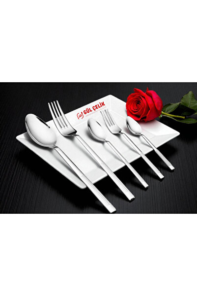 KAVEH Fork Spoon Set 30 Pieces 6 Seater Straw Model 18/0 Quality