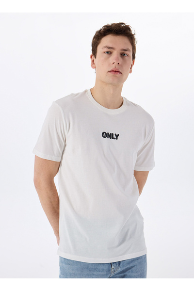 Only & Sons Ανδρικό κοντομάνικο μπλουζάκι ONSPALM LOGO REG SS TEE C γκρι