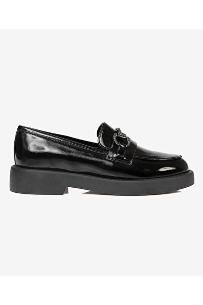 Greyder Women's Black Patent Leather Genuine Leather Loafer Shoes 3K2Ua72133 3K2Ua72133