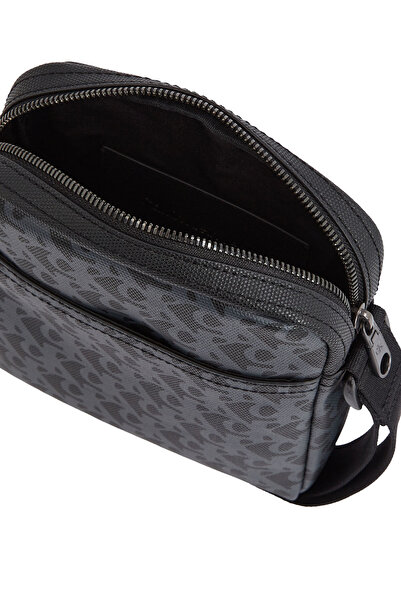 Calvin Klein Siyah Erkek Postacı Çantası MATTE AOP REPORTER 18