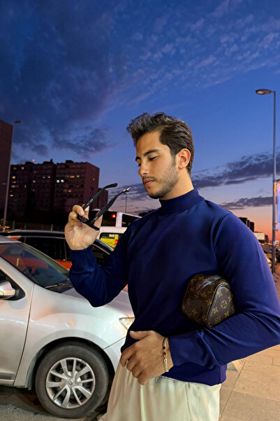 thesunfyre Men's Regular Cut Long Sleeve Half Fisherman Knitwear Sweater