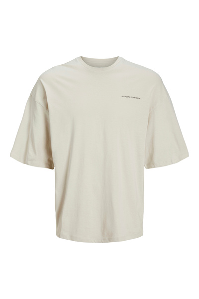 Jack & Jones Tricou pentru bărbați, bej, cu gât crew 12273506_JJALMOS TEE SS ...