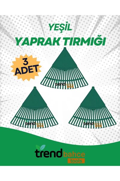 trendbahce PLASTİK YEŞİL BAHÇE TIRMIĞI (3'LÜ SET)