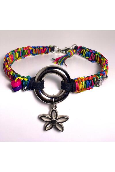 She Sells Kuçiko Çok Renkli Çiçek Detaylı Köpek Kolyesi