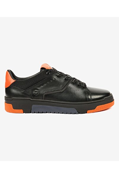 Greyder Erkek Siyah Turuncu Hakiki Deri Sneaker Ayakkabı 4K1SA17760