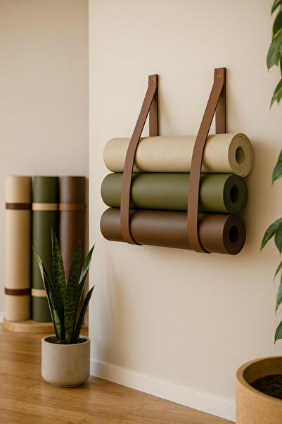 THE SIMPLE STYLE Vegan Deri Çoklu Yoga/Pilates Mat Askısı - Mat Tutucu Kayış
