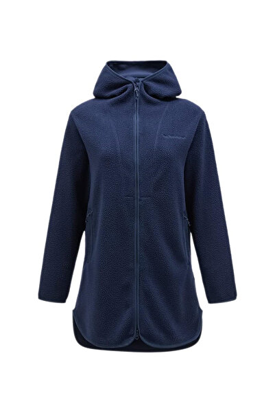 Peak Performance W Pile Long Zip-BLUE SHADOW Lacivert Fermuarlı Yaka Normal Düz Kadın Polar Sweatshı