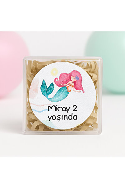 repro design Kişiye Özel Deniz Kızı Temalı Doğum Günü Temalı Baskılı Yapışkan...
