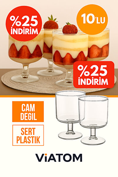 ViATOM VİATOM Magnolia Tatlı Sunum Bardağı 10'lu Mika (CAM DEĞİLDİR) Magnolya...