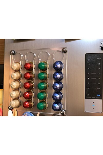TREND Nespresso Jacobs Compatible Transparent Capsule Coffee Stand (Transparent with Magnets)