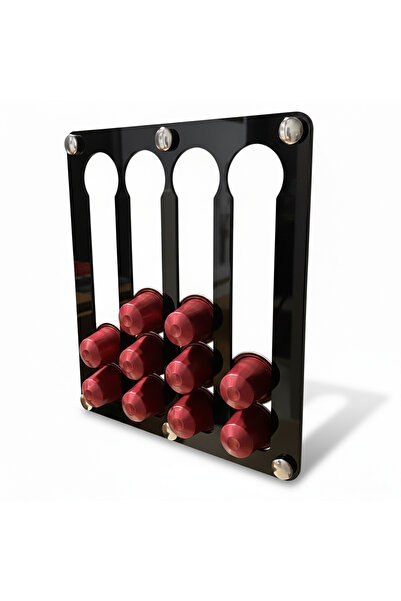 TREND Black Nespresso & Jacobs Compatible Capsule Coffee Stand (WITH MAGNET, 20 CAPSULES CAPACITY)