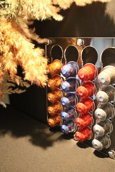 TREND Nespresso Jacobs Compatible Transparent Capsule Coffee Stand (Transparent with Magnets)