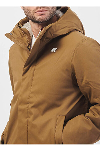 K-Way Kahve - Bej Erkek Mont K8133DW_JACKO TWILL MARMOTTA