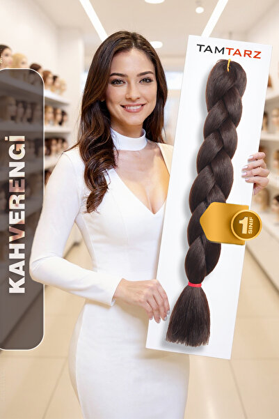 TAM TARZ Afrika Örgüsü Rasta Ve Box Braid için Fiber Sentetik Saç (Renk Kodu 4) Kahverengi
