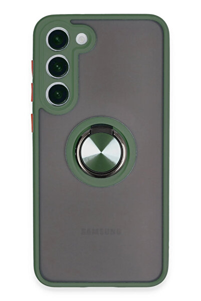 NewFace غطاء سيليكون لهاتف سامسونج جالاكسي إس 23 بلس من إس بي تي آر إن إس مع حلقة مونتريال (01524) - أخضر