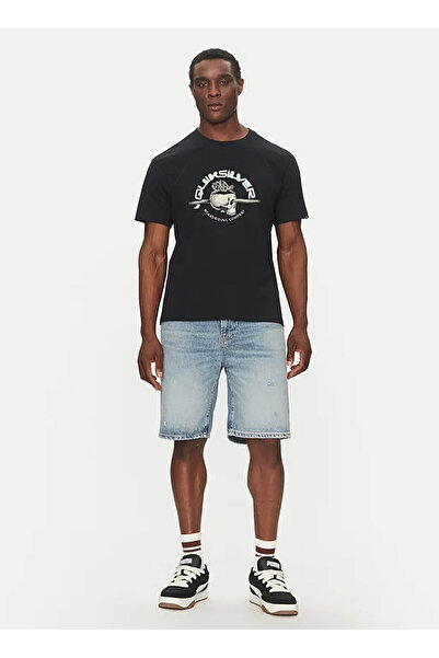 Quiksilver EQYZT08056 SKULL LINES SS Siyah Bisiklet Yaka Normal Kalıp Baskılı...