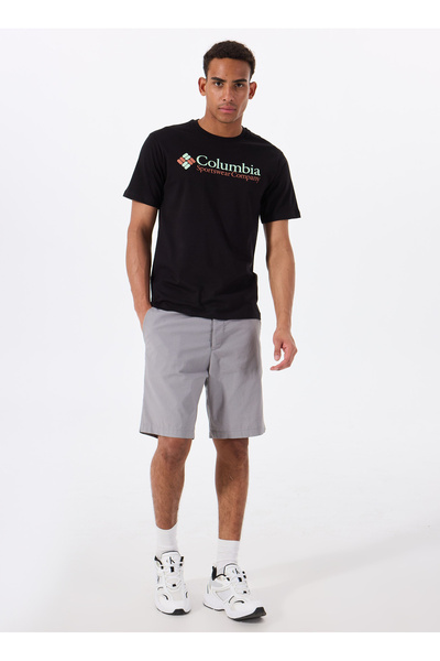 Columbia 9110941010CS0435 Μαύρο ανδρικό μπλουζάκι με κανονικό εμπριμέ λαιμόκοψη