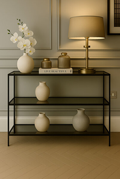 Home Celestia Dresuar Kahve Köşesi Modern Konsol 100 cm Füme Cam