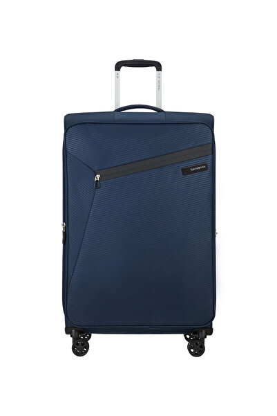 Samsonite Lacivert Çekçekli Kumaş Valiz LITEBEAM-SPINNER 77/28 EXP