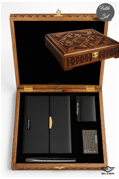 MELL & SWIPE Kişiye Özel Kalem İsim Baskılı Not Defteri Ajanda Çakmak Kartviz...