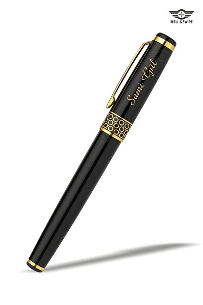 MELL & SWIPE Kişiye Özel Isme Isim Baskılı Kalem Prestij Kutulu Set Pistonlu Dolma Siyah Divit Kutulu