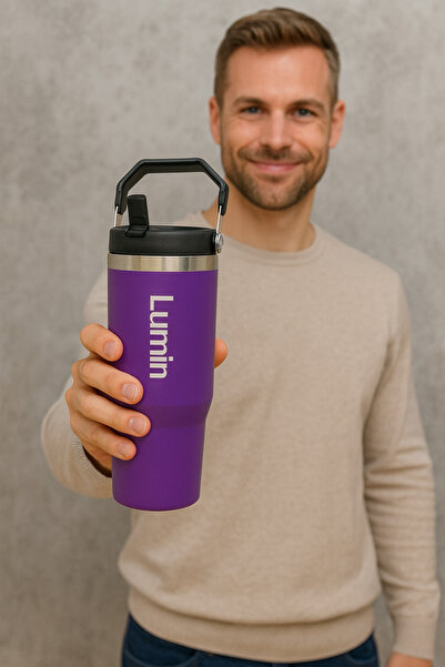 Lumin ❄️   Purple Lady Steel Cold Thermos - Keeps Drinks Cold for 12 Hours, Ice-Cold for 48 Hours, 0.89 L