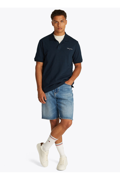 Tommy Jeans Tmavě modré pánské polo tričko DM0DM20914C1G TJM REG LINEAR POLO