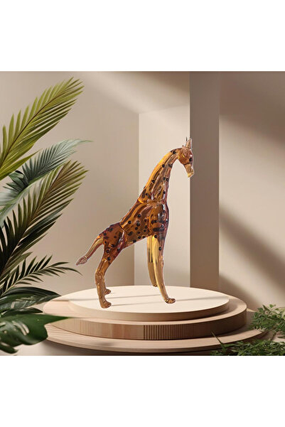 MAKARON SANAT Zürafa Figürü El Yapımı Cam Biblo