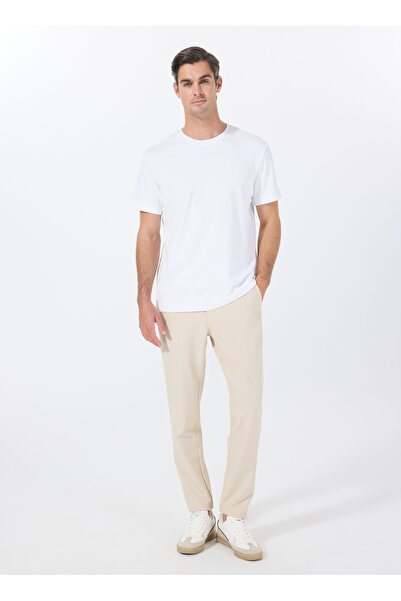 Fabrika Bağlamalı Bel Normal Paça Bej Erkek Chino Pantolon F5SM-PNT 2720