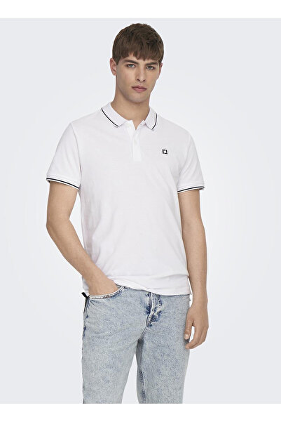 Only & Sons Чоловіча біла сорочка Fletcher Life Slim Ss Polo Noos Polo T-shirt 22024827-Brightwhi