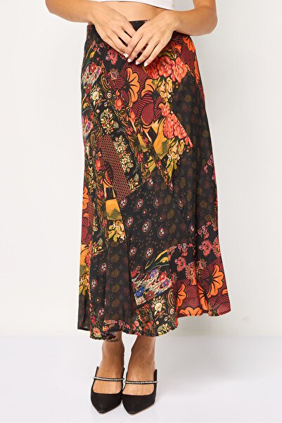 Desigual Women Floral Print Midi Skirts, Multicolor