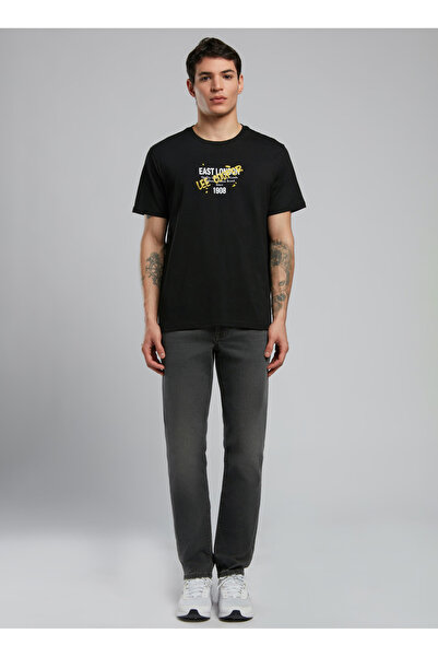 Lee Cooper Ανδρικό μπλουζάκι με στρογγυλή λαιμόκοψη μαύρο 252 LCM 242034 ORSINO BLACK