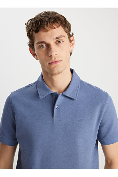 WRANGLER Light Blue Regular Fit Men's Polo T-Shirt W 2510720404