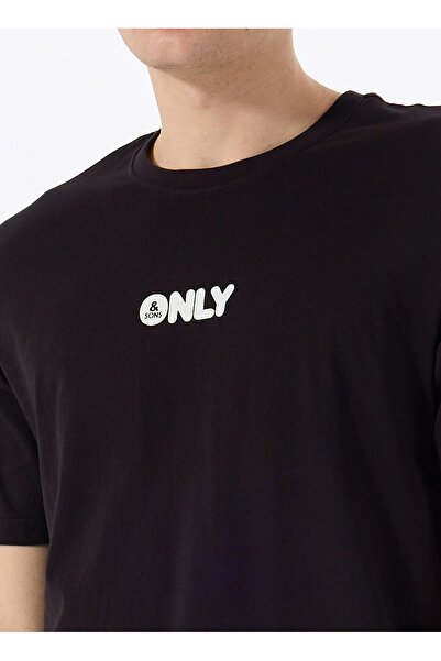 Only & Sons Μπλουζάκι Onspalm Logo Reg Ss Tee Cs Siyah Erkek 22034497