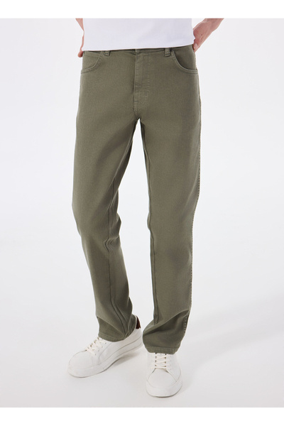 WRANGLER Erkek Yeşil Texas Slim Pantolon Jean W12S004826-Darkgreen