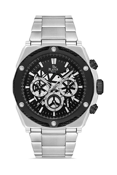 Platin Pierre ساعة يد رجالية من HDS-PL-1111GA-J2 بسوار فولاذي ووظائف متعددة